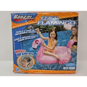 Banzai EZ Ride Flamingo Inflatable Pool Float 45" NIB Rare HTF Retro Y2K Vibe